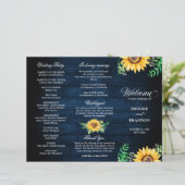 Rustic Sunflower's Breath Wedding Program (Staand voorkant)