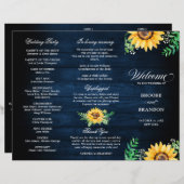 Rustic Sunflower's Breath Wedding Program (Voorkant / Achterkant)