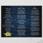 Rustic Sunflower's Breath Wedding Program (Achterkant)
