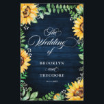 Rustic Sunflower's Breath Wedding Program<br><div class="desc">Het Elegant en modern rustic country bruiloft programma is voorzien van felgele zonnebloesems en babybloesems en lijst van de baby's met de flora van gipsofia met bladeren op een blauwachtige achtergrond. Zoek meer overeenkomende design en variaties uit mijn winkel met 'blissweddingpaperie'. Je kunt contact met me opnemen voor meer aanpassingen...</div>