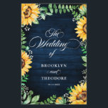 Rustic Sunflower's Breath Wedding Program<br><div class="desc">Het Elegant en modern rustic country bruiloft programma is voorzien van felgele zonnebloesems en babybloesems en lijst van de baby's met de flora van gipsofia met bladeren op een blauwachtige achtergrond. Zoek meer overeenkomende design en variaties uit mijn winkel met 'blissweddingpaperie'. Je kunt contact met me opnemen voor meer aanpassingen...</div>