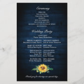 Rustic Sunflower's Breath Wedding Program (Achterkant)