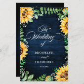 Rustic Sunflower's Breath Wedding Program (Voorkant / Achterkant)
