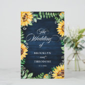 Rustic Sunflower's Breath Wedding Program (Staand voorkant)