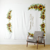 Rustic Sunflowers Bruidsfeest Fotocabine Wandkleed (In Situ (horizontaal))