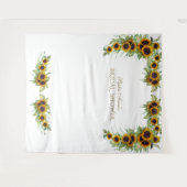 Rustic Sunflowers Bruidsfeest Fotocabine Wandkleed (Voorkant (horizontaal))