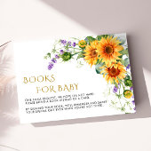Rustic Sunflowers & Lavander Books for Baby card Informatiekaartje