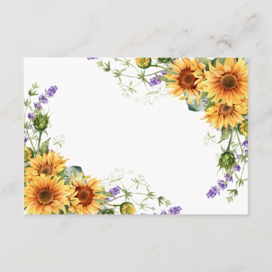 Rustic Sunflowers & Lavander Books for Baby card Informatiekaartje (Achterkant)