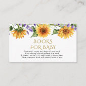 Rustic Sunflowers & Lavender Book for Baby Card Informatiekaartje (Voorkant)