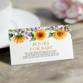 Rustic Sunflowers & Lavender Book for Baby Card Informatiekaartje