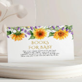 Rustic Sunflowers & Lavender Book for Baby Card Informatiekaartje