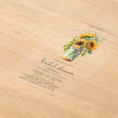 Rustic Sunflowers Mason Jar Bridal Shower Acryl Uitnodigingen (Laagn)