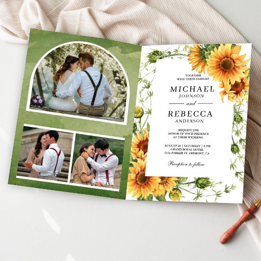 Rustic Sunflowers Photo Arch QR Code Wedding