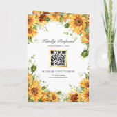 Rustic Sunflowers Photo Collage QR Code Wedding (Achterkant)