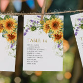 Rustic Sunflowers Wedding Seating Chart Cards Kaart