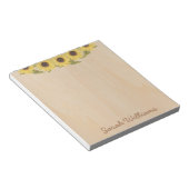 Rustic Sunflowers Wood Brown Handwriting Floral Notitieblok (Schuin)