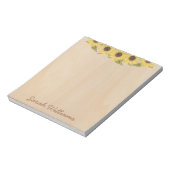 Rustic Sunflowers Wood Brown Handwriting Floral Notitieblok (Linkerzijde)