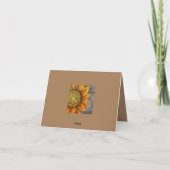 Rustic Sunny Sunflower op Barn Board Bedankkaart (Achterkant)