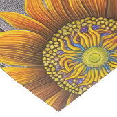 Rustic Sunny Sunflower op Barn Board Korte Tafelloper (Hoek)