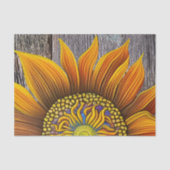 Rustic Sunny Sunflower op Barn Board Tissuepapier (Voorkant)