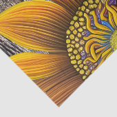 Rustic Sunny Sunflower op Barn Board Tissuepapier (Detail)