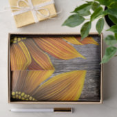 Rustic Sunny Sunflower op Barn Board Tissuepapier (Geschenk)