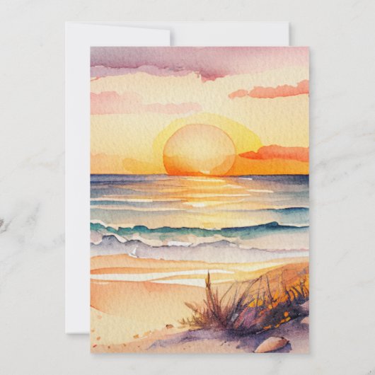 Rustic Sunset Beach Save The Date Cards (Achterkant)