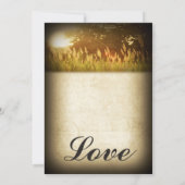 Rustic Sunset Field Meadow Country Wedding Invites Kaart (Achterkant)