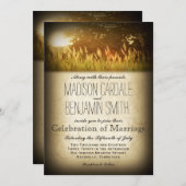 Rustic Sunset Field Meadow Country Wedding Invites Kaart (Voorkant / Achterkant)