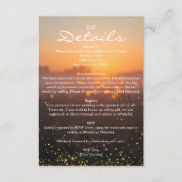 Rustic Sunset Nature Fireflies Wedding Details Informatiekaartje