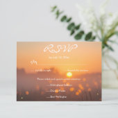 Rustic Sunset Nature Fireflies Wedding Meal Choice RSVP Kaartje (Staand voorkant)