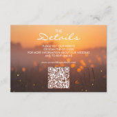 Rustic Sunset Nature Wedding Website QR Code Informatiekaartje (Voorkant)