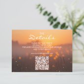 Rustic Sunset Nature Wedding Website QR Code Informatiekaartje (Staand voorkant)