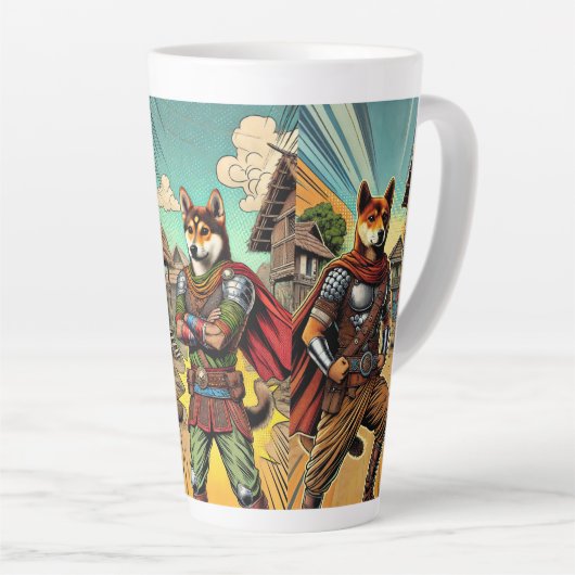 Rustic Superdog Latte Mok: De Indie Hero Latte Mok (Rechterhoek)