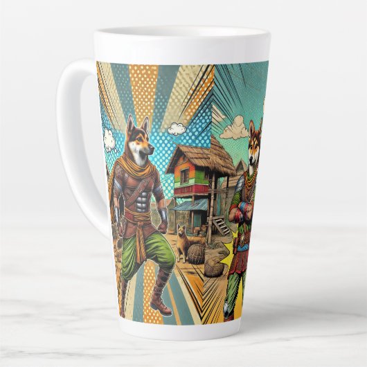 Rustic Superdog Latte Mok: De Indie Hero Latte Mok (Linkerhoek)