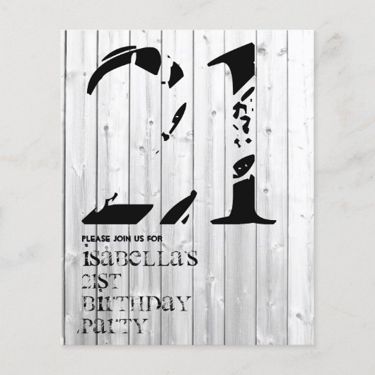 Rustic Surfer Typography Birthday Invitation Flyer (Voorkant)