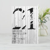 Rustic Surfer Typography Birthday Invitation Kaart (Staand voorkant)