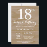 Rustic Surprise 18th Birthday Invitation Kaart<br><div class="desc">Rustic Surprise 18th Birthday Invitation. Rustic Wood Achtergrond. Retro Birthday. Volwassen verjaardag. Mannen of vrouwen uitgenodigd. 13e 15e 16e 18e 21e 30e 40e 50e 60e 70e 90e 100e, elke leeftijd. Voor verdere aanpassing, te klikken gelieve de knoop "van de Aanpassing het"en ons ontwerphulpmiddel te gebruiken om deze sjabloon te wijzigen....</div>