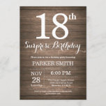 Rustic Surprise 18th Birthday Invitation Kaart<br><div class="desc">Rustic Surprise 18th Birthday Invitation. Rustic Wood Background Retro Birthday. Volwassen verjaardag. Mannen of vrouwen uitgenodigd. 13e 15e 16e 18e 21e 30e 40e 50e 60e 70e 90e 100e, elke leeftijd. Voor verdere aanpassing, te klikken gelieve de knoop "van de Aanpassing het"en ons ontwerphulpmiddel te gebruiken om deze sjabloon te wijzigen....</div>