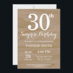 Rustic Surprise 30th Birthday Invitation Kaart<br><div class="desc">Rustic Surprise 30th Birthday Invitation. Rustic Wood Achtergrond. Retro Birthday. Volwassen verjaardag. Mannen of vrouwen uitgenodigd. 13e 15e 16e 18e 21e 30e 40e 50e 60e 70e 90e 100e, elke leeftijd. Voor verdere aanpassing, te klikken gelieve de knoop "van de Aanpassing het"en ons ontwerphulpmiddel te gebruiken om deze sjabloon te wijzigen....</div>
