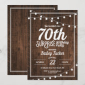 Rustic Surprise 70ste verjaardagsfeestje Kaart (Voorkant / Achterkant)