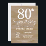 Rustic Surprise 80th Birthday Invitation Kaart<br><div class="desc">Rustic Surprise 80th Birthday Invitation. Rustic Wood Achtergrond. Retro Birthday. Volwassen verjaardag. Mannen of vrouwen uitgenodigd. 13e 15e 16e 18e 21e 30e 40e 50e 60e 70e 90e 100e, elke leeftijd. Voor verdere aanpassing, te klikken gelieve de knoop "van de Aanpassing het"en ons ontwerphulpmiddel te gebruiken om deze sjabloon te wijzigen....</div>