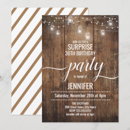 Rustic Surprise Birthday Party Kaart