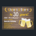 Rustic Surprise Cheers and Beers 30th Birthday Kaart<br><div class="desc">Rustic Surprise Cheers and Beers 30th Birthday Invitation. Volwassen verjaardag. Bier Birthday voor mannen. Chalkboard Black and White Background Voor verdere aanpassing,  te klikken gelieve de knoop "van de Aanpassing het"en ons ontwerphulpmiddel te gebruiken om deze sjabloon te wijzigen.</div>