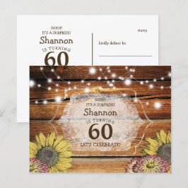 Rustic Surprise Floral 60ste Verjaardag Briefkaart