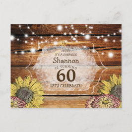 Rustic Surprise Floral 60ste Verjaardag Briefkaart
