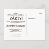 Rustic Surprise Zonnebloem 60e verjaardag Uitnodig Uitnodiging Briefkaart (Achterkant)