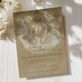 Rustic Swan Monogram bruiloft Uitnodigen Kaart