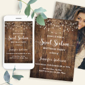 Rustic Sweet 16 Birthday Party Kaart