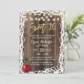 Rustic Sweet 16 Fairytale Apple & Thorn Birthday Kaart (Staand voorkant)